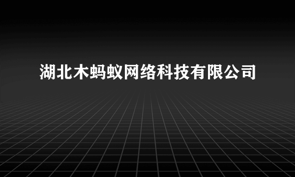 湖北木蚂蚁网络科技有限公司