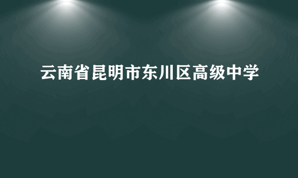 云南省昆明市东川区高级中学