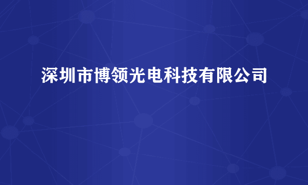 深圳市博领光电科技有限公司