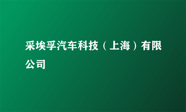 采埃孚汽车科技（上海）有限公司