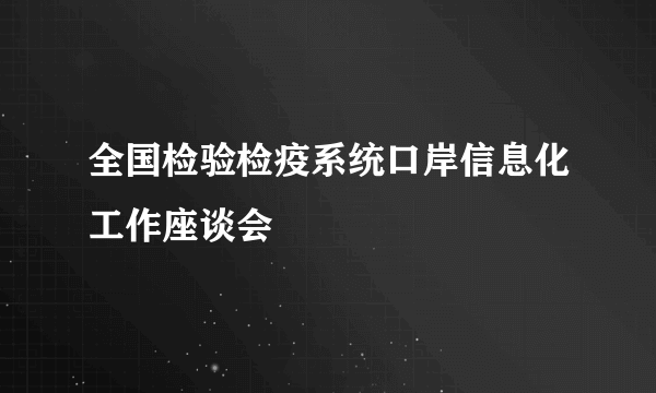 全国检验检疫系统口岸信息化工作座谈会