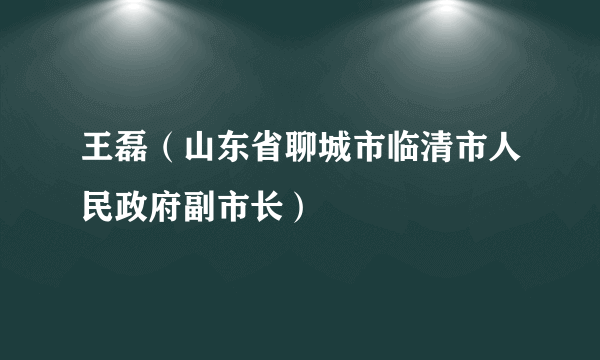 王磊（山东省聊城市临清市人民政府副市长）