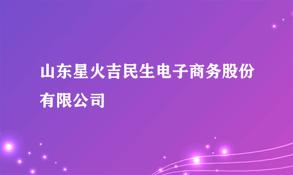 山东星火吉民生电子商务股份有限公司