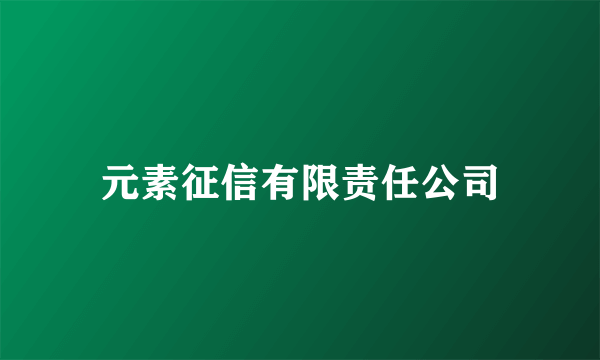 元素征信有限责任公司