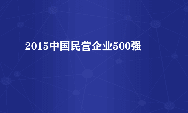 2015中国民营企业500强