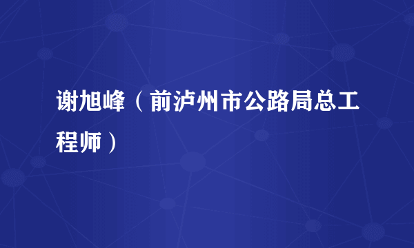 谢旭峰（前泸州市公路局总工程师）