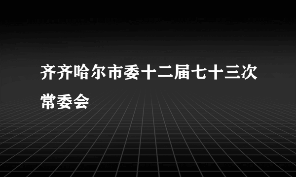 齐齐哈尔市委十二届七十三次常委会