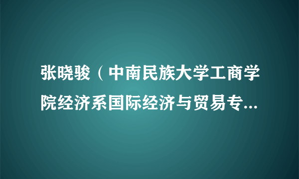 张晓骏（中南民族大学工商学院经济系国际经济与贸易专业专职教师）