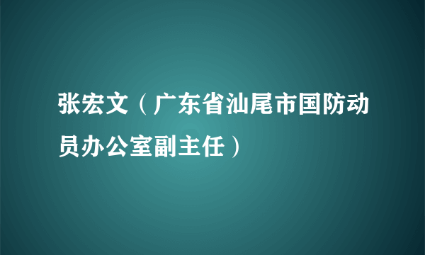 张宏文（广东省汕尾市国防动员办公室副主任）