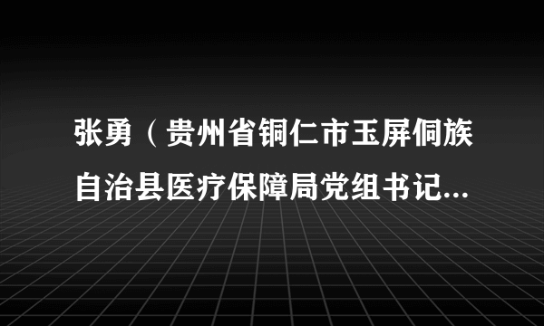 张勇（贵州省铜仁市玉屏侗族自治县医疗保障局党组书记、局长）