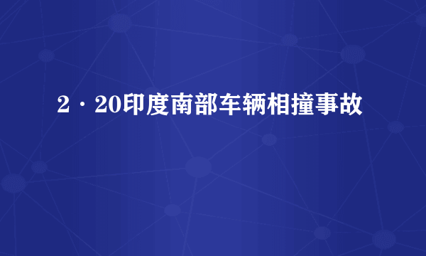 2·20印度南部车辆相撞事故