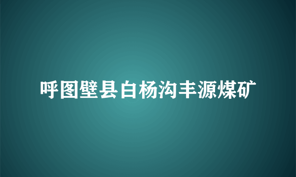 呼图壁县白杨沟丰源煤矿