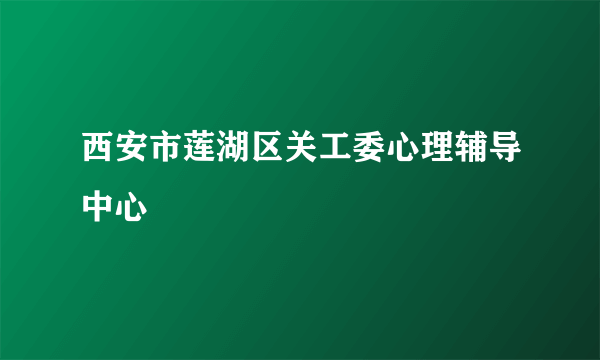 西安市莲湖区关工委心理辅导中心