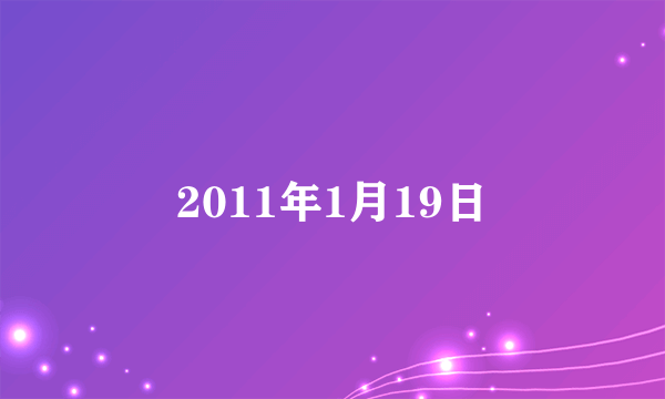 2011年1月19日