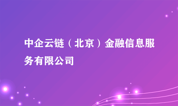 中企云链（北京）金融信息服务有限公司