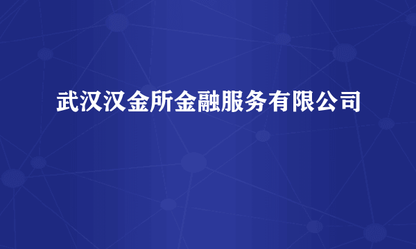 武汉汉金所金融服务有限公司