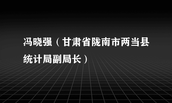 冯晓强（甘肃省陇南市两当县统计局副局长）