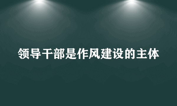 领导干部是作风建设的主体