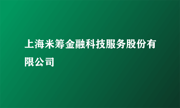 上海米筹金融科技服务股份有限公司