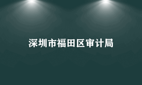 深圳市福田区审计局