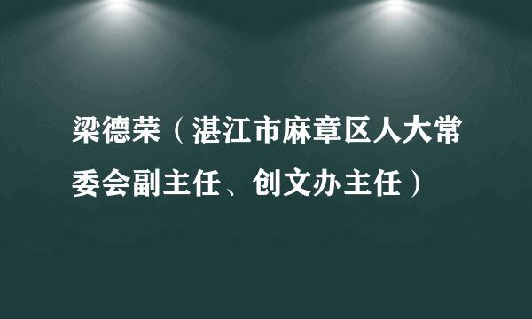 梁德荣（湛江市麻章区人大常委会副主任、创文办主任）