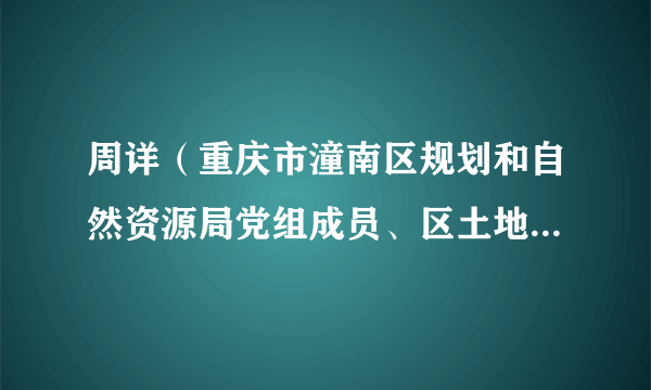 周详（重庆市潼南区规划和自然资源局党组成员、区土地储备整治中心主任）