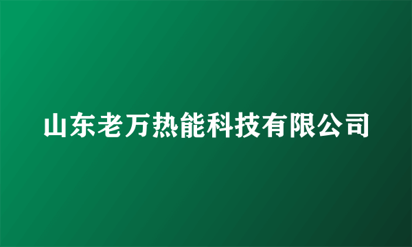 山东老万热能科技有限公司