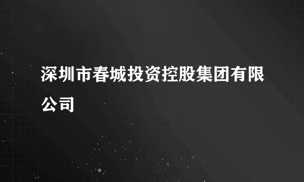 深圳市春城投资控股集团有限公司