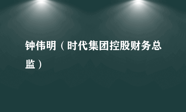 钟伟明（时代集团控股财务总监）