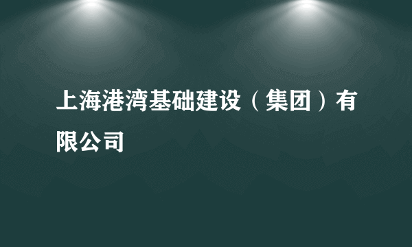 上海港湾基础建设（集团）有限公司