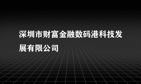 深圳市财富金融数码港科技发展有限公司