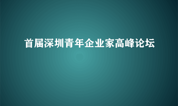 首届深圳青年企业家高峰论坛