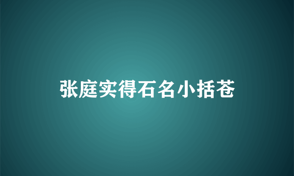 张庭实得石名小括苍