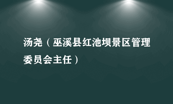 汤尧（巫溪县红池坝景区管理委员会主任）