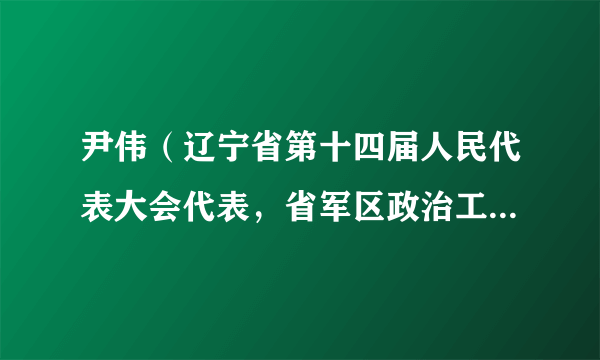 尹伟（辽宁省第十四届人民代表大会代表，省军区政治工作局副主任）