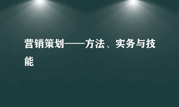 营销策划——方法、实务与技能