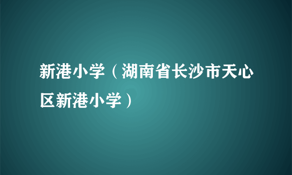 新港小学（湖南省长沙市天心区新港小学）