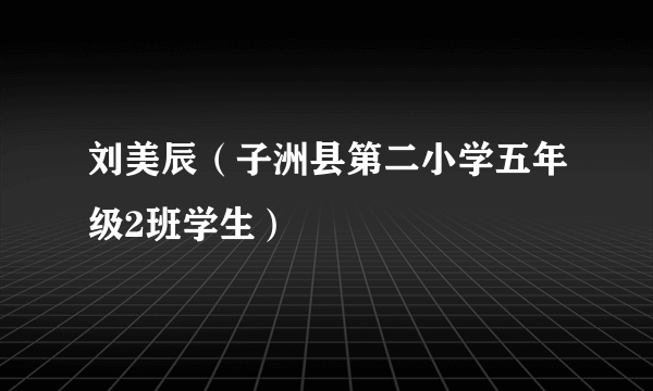 刘美辰（子洲县第二小学五年级2班学生）