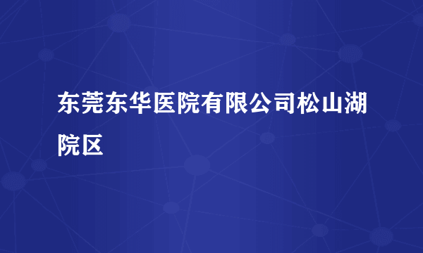 东莞东华医院有限公司松山湖院区