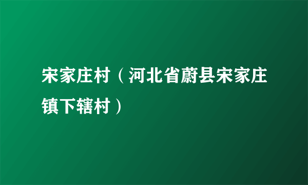 宋家庄村（河北省蔚县宋家庄镇下辖村）