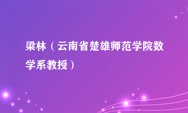 梁林（云南省楚雄师范学院数学系教授）