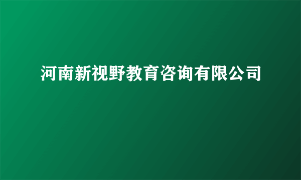 河南新视野教育咨询有限公司