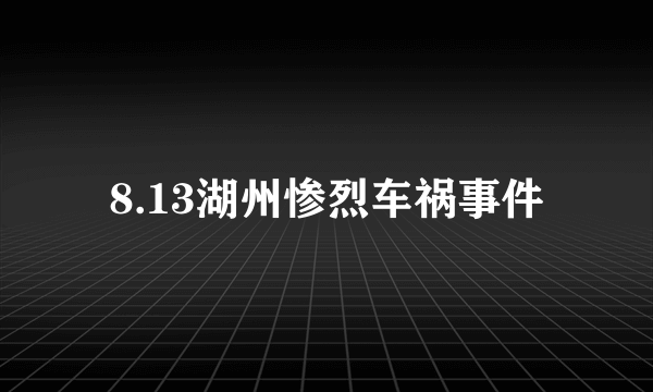 8.13湖州惨烈车祸事件