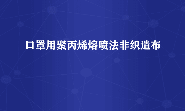 口罩用聚丙烯熔喷法非织造布