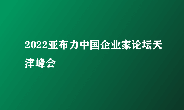 2022亚布力中国企业家论坛天津峰会