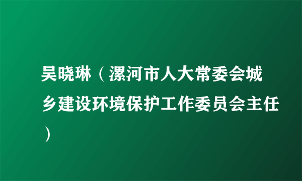 吴晓琳（漯河市人大常委会城乡建设环境保护工作委员会主任）