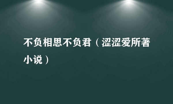 不负相思不负君（涩涩爱所著小说）