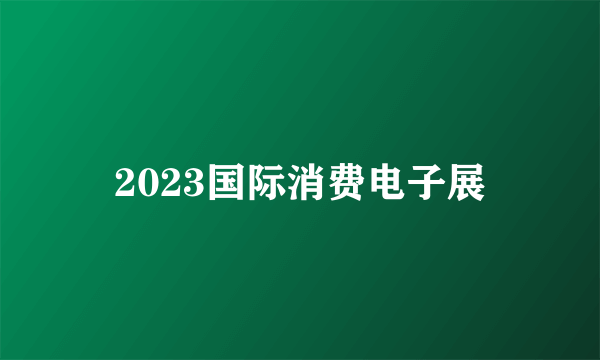 2023国际消费电子展