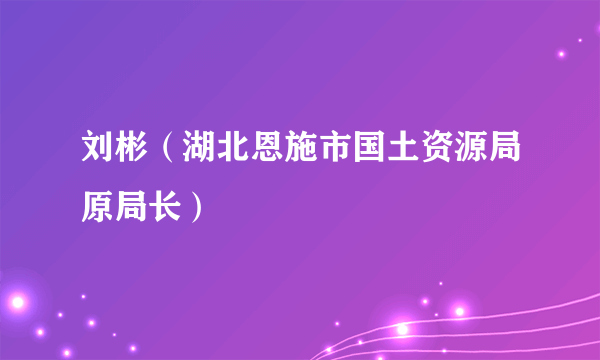 刘彬（湖北恩施市国土资源局原局长）