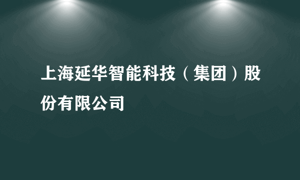 上海延华智能科技（集团）股份有限公司